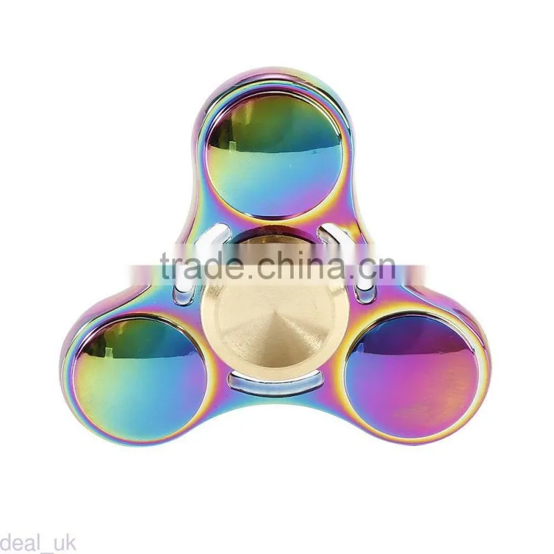 2017 new hot Rainbow EDC Hand Spinner finger gyro Tri Fidget Focus Desk Toys Stocking Stuffer Kids/Adult