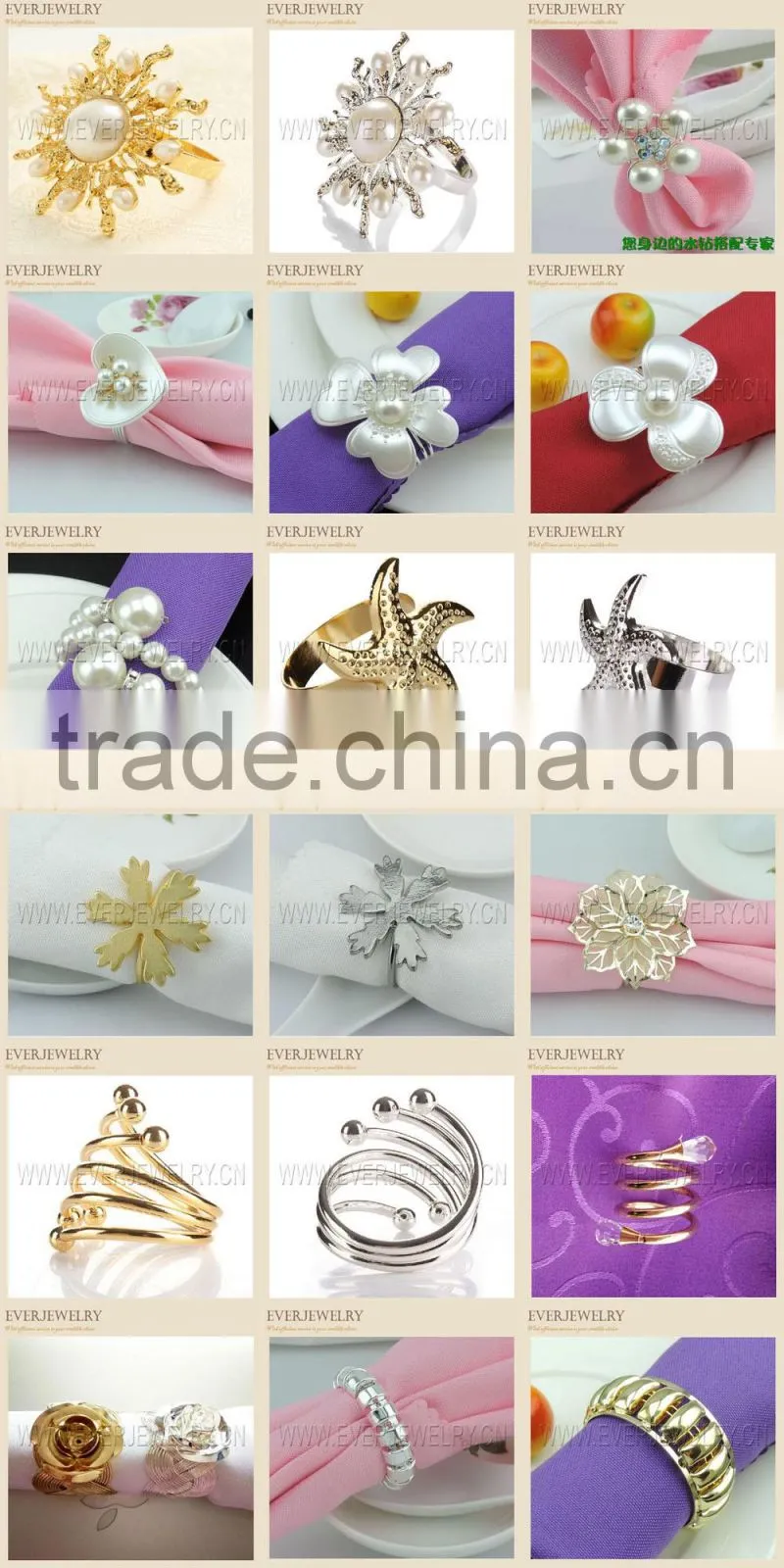 big crystal diamond napkin ring