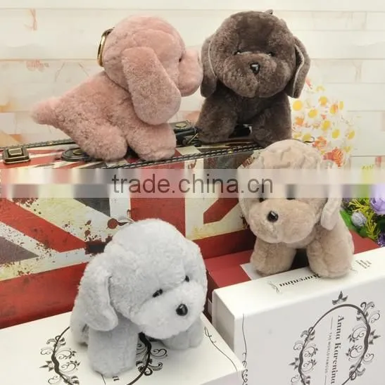 CX-R-53 Dog Shape Fashion Cheap Fancy Genuine Sheep Fur Tail Key Chain
