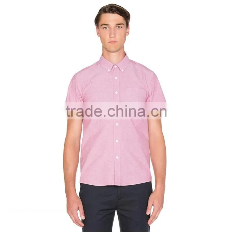 OEM factory price pink color new stylish mens short sleeve shirts