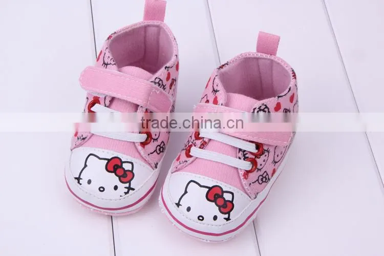 2014 wholesale baby shoes girls gray hello kitty infant shoe girls cavans kitty shoes