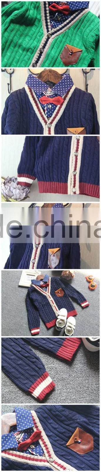 High quality cotton cardigan sweater sample design primary school uniform
