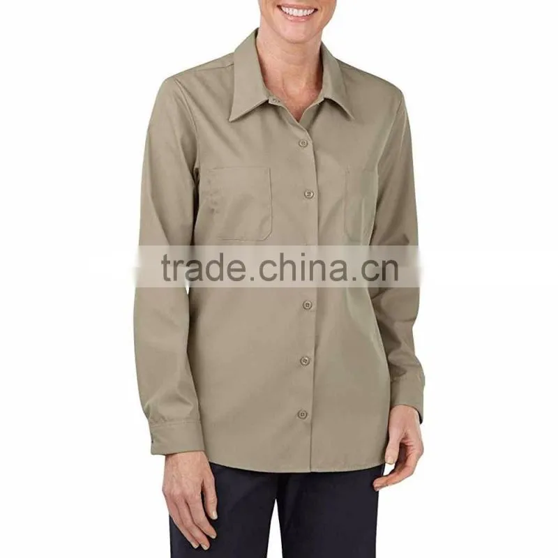 High Quality Low Price Work Uniforms Long Sleeve 100% Cotton Workwear Fabric With Two Pockets