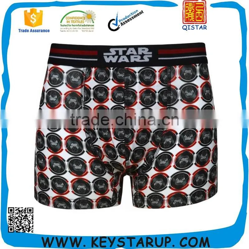 Plastisol Letters Printed Man's Underwear Boxer Cotton Fabric Briefs Shorts