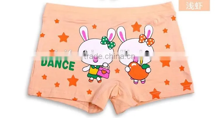 oem customize hot fashion 100%cotton children girls boxer briefs
