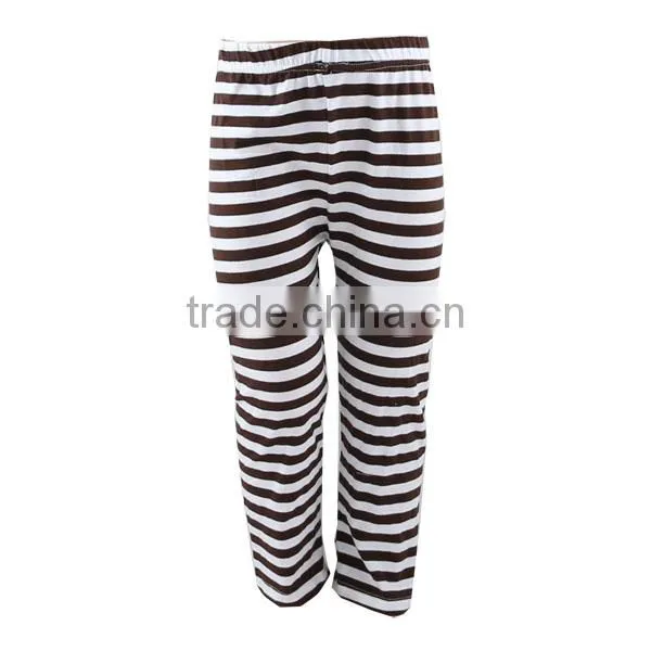 2017 fall baby cotton knit striped girls boutique kids clothes plus size pants