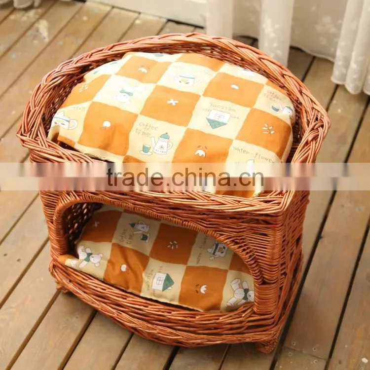 R1902H outdoor indoor durable willow woven pet dog house wicker cat house