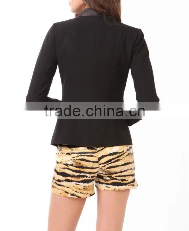 Satin Lapel & Trim Blazer