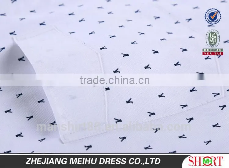 latest fashion print dobby short sleeve man casual shirt