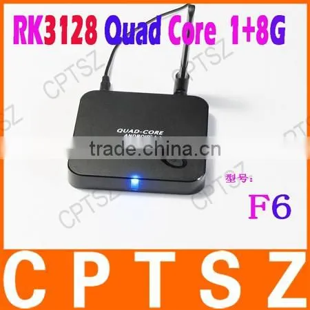 F6 cost-effective quad-core Android 4.4 high definition TV set-top box network player RK3128 1G + 8G