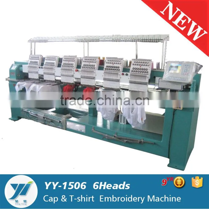 906 1206 1506 15needles 6 heads cap tubular and T-shirt computerized embroidery machine prices