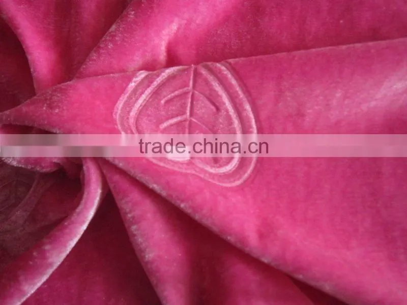black embossed high velour(two-way stretch) fabric