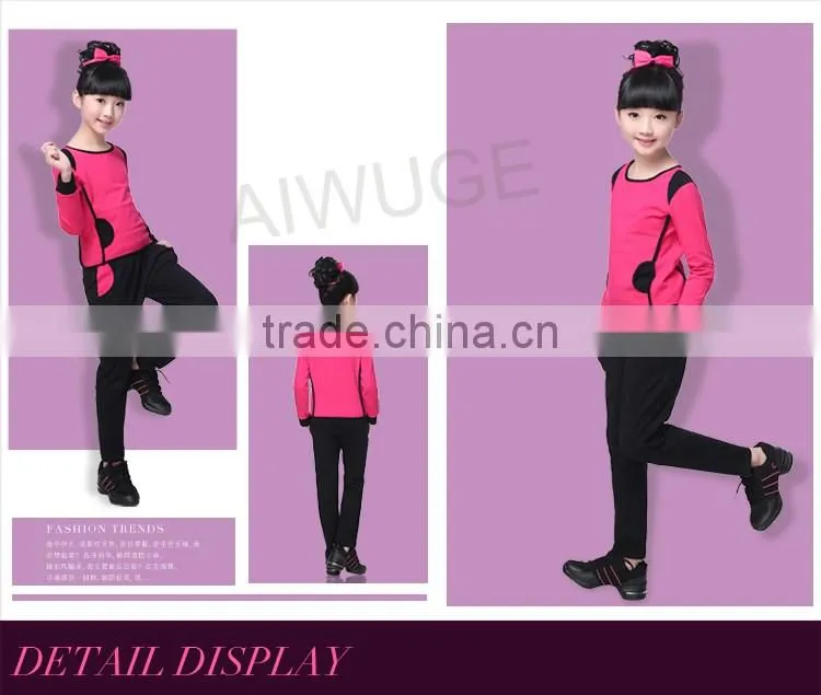 Girls Stylish Suit Kids Long Sleeve Sweatsuit Sets Children Gymnastics/Sports Suits
