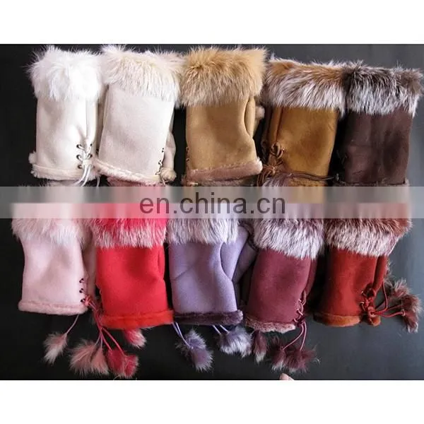 Beautiful half Finger Sheepskin Gloves