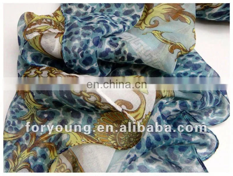 popular big blue leopard print scarf