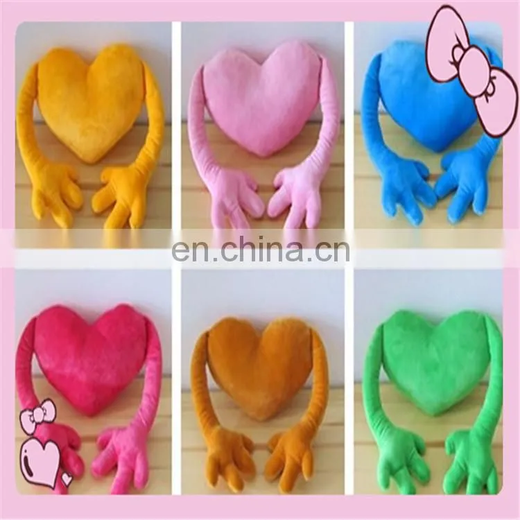 lovely stuffed plush heart toys with hands