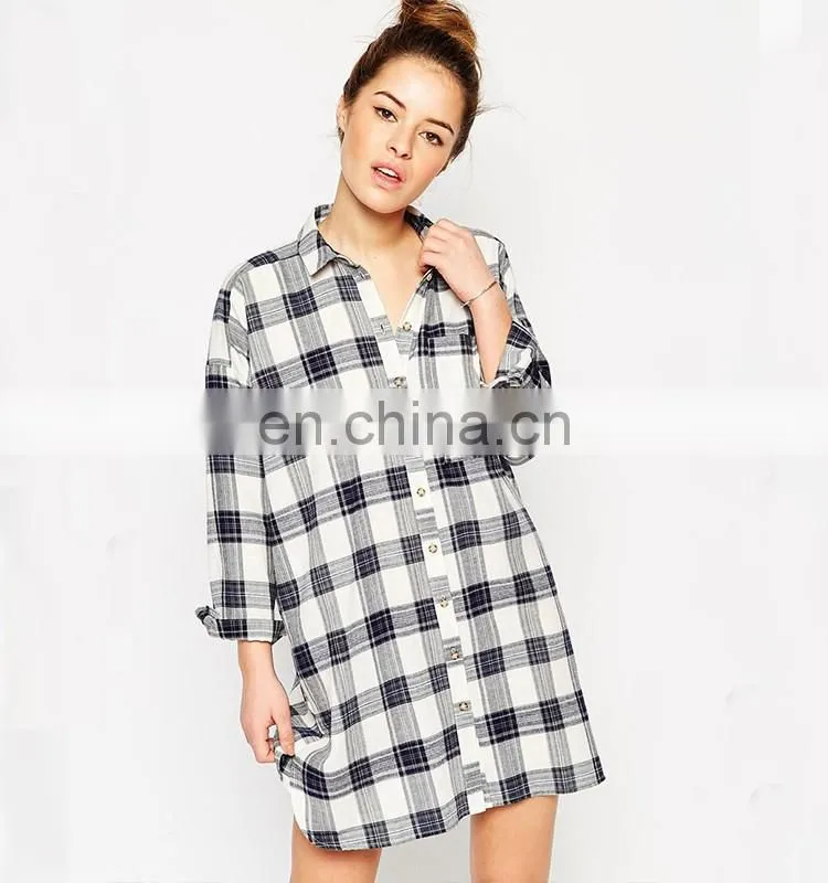 Top quality long sleeve cotton mini dress latest designer one piece girls party dresses