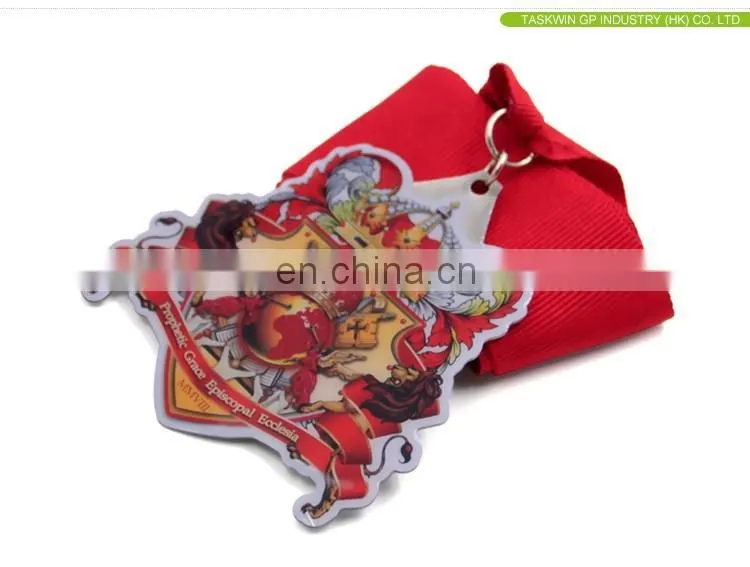 Newest customized souvenir 3d custom color metals medal with ribbon
