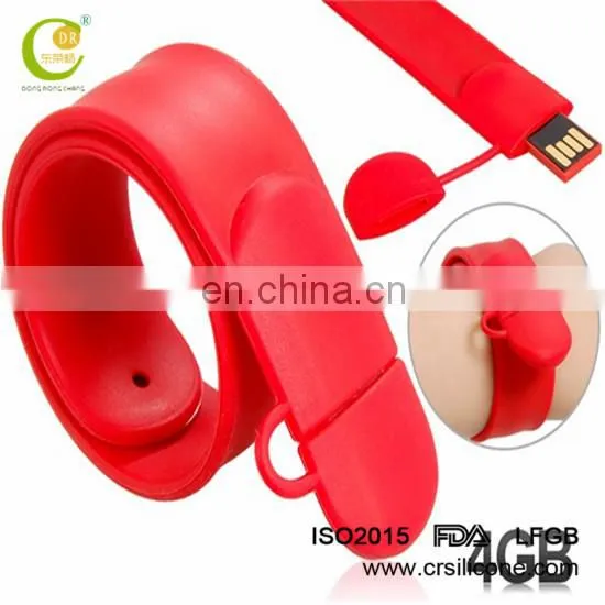 Colorful Custom Great Quality Wristband Ruber Pen Drive Foldable Soft Silicone Bracelet Usb Flash Drive