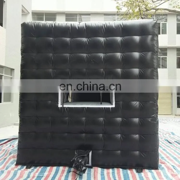 Commercial Black Portable Inflatable Tube Kiosk Blow up Booth Inflatable Cube Party Tent
