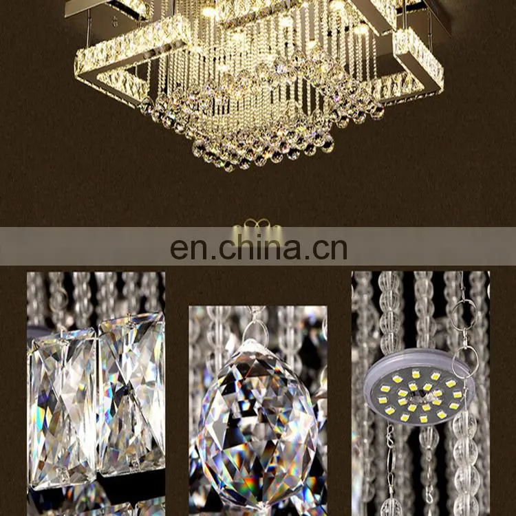 Square crystal LED ceiling Light crystal light chandelier
