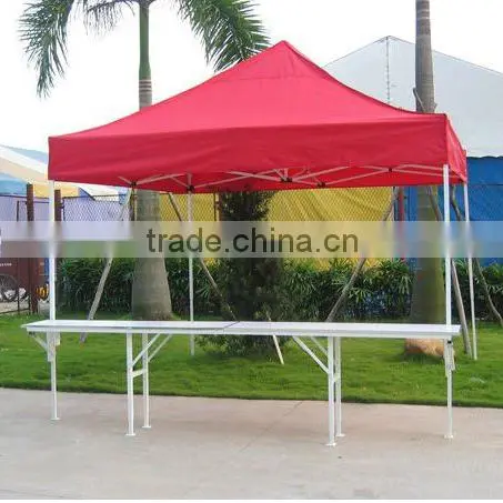 Aluminum Folding Marquee Trade Show Tent Frame 3x3m ( 10ft X 10 ft) with Red Canopy & Valance(Unprinted) with table