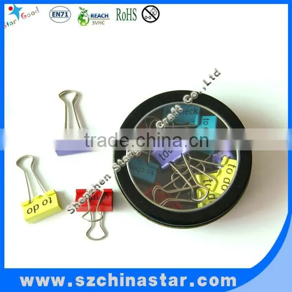 colorful butterfly shape paper clip with PET box