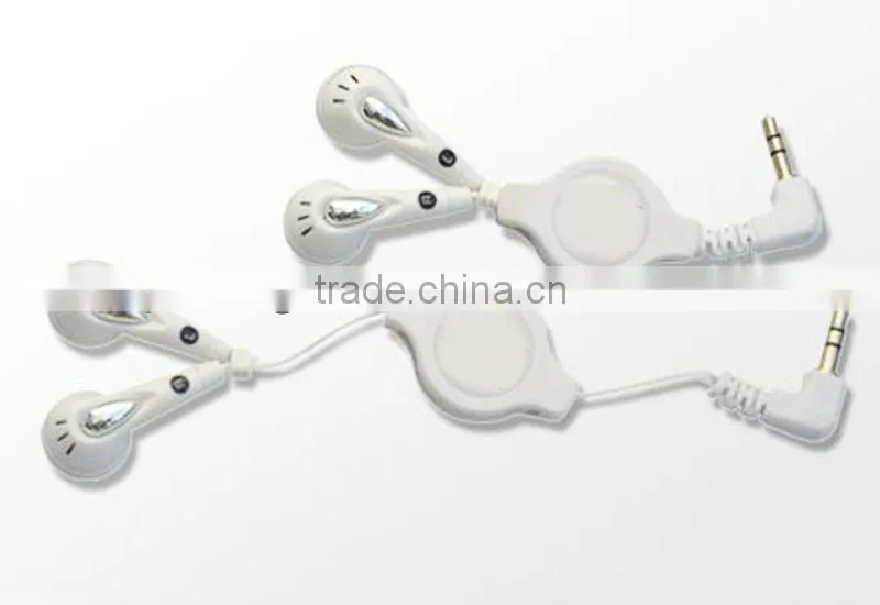 retractable earphones and headphone for mp3, radio, multimedia players