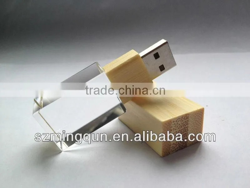 New Product Heart Shape Crystal USB Stick with LED Light Inside Gadget