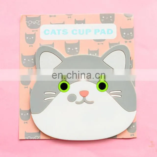 Cat Shaped Cup Coaster Silicone Cup Pad Slip Insulation Pad Cup Mat Hot Drink Holder Mug Stand Home Kitchen Accessories