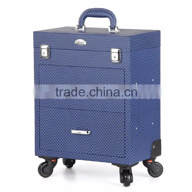 Factory Wholesale Makeup Artist Trolley Beauty Box makeup organizer handbags with drawings