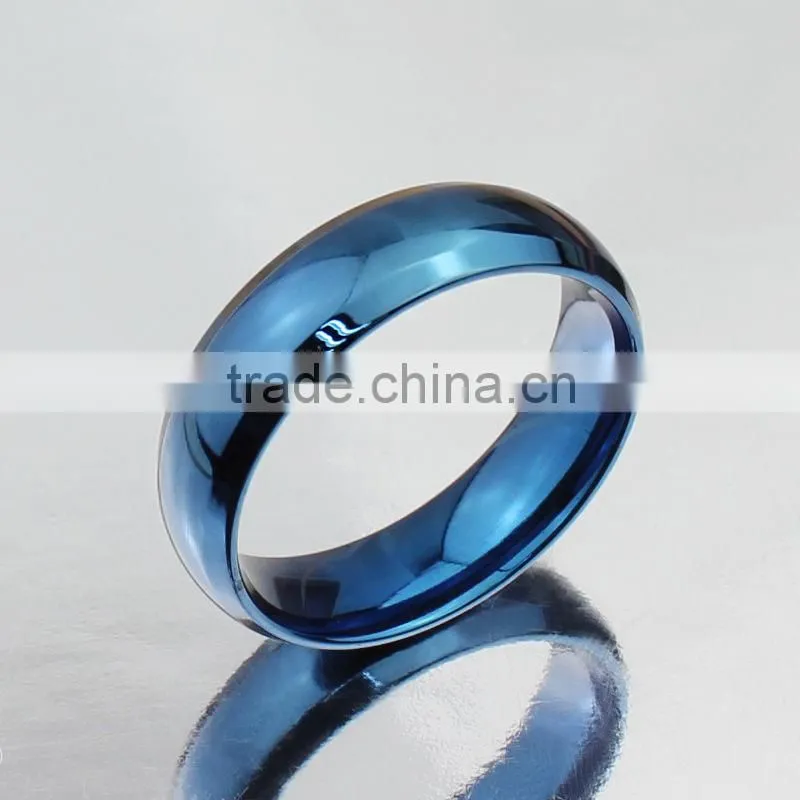 Blue color titanium stainless steel ring
