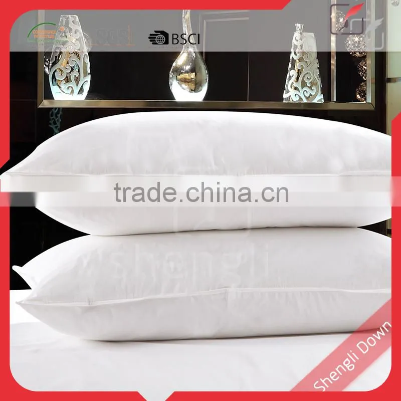 China factories white duck feather comfortable hotel pillow for sale