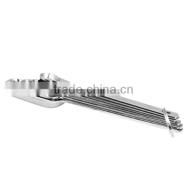 Hot in stock fast delivery stainless steel cooking measuring spoons 6 sets