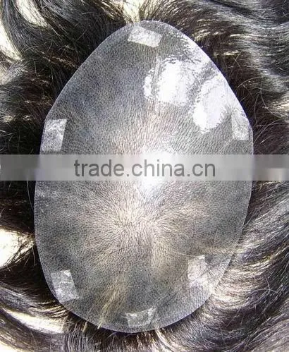6 inch injected thin skin human hair toupee hair pieces injected