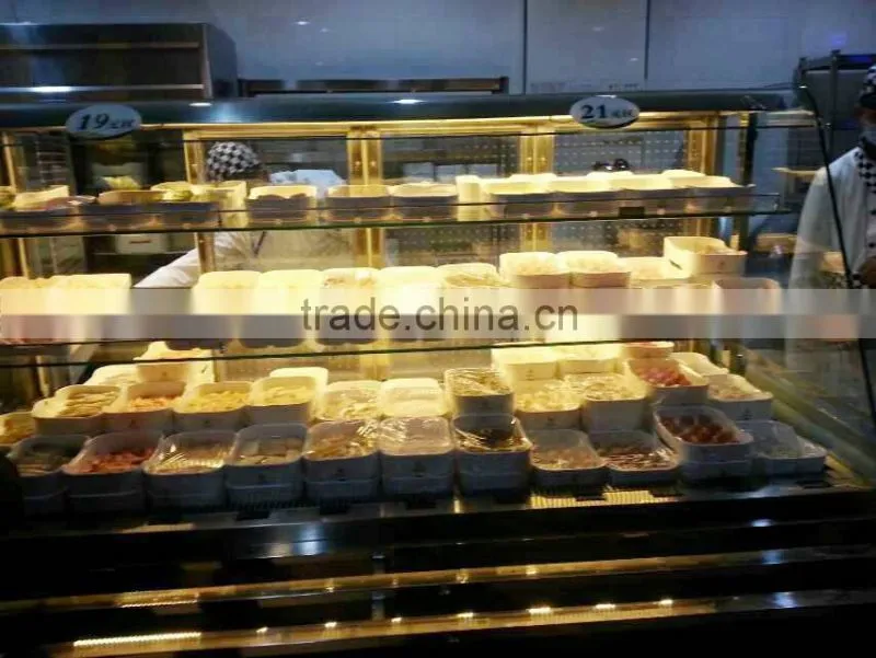 APEX restaurant air cooled showcase hot pot chafing dish refrigerated order dishes display cabinet