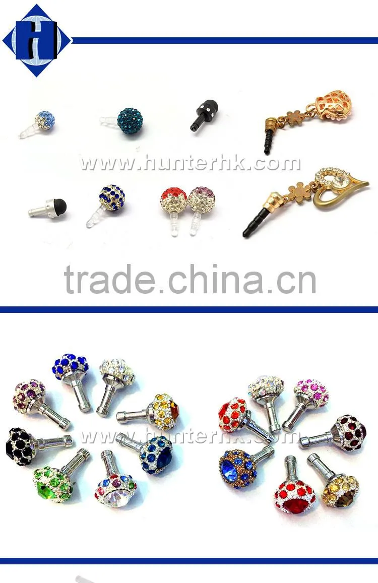 Glaring Diamond Ball Cell Phone Dust Plug Charm