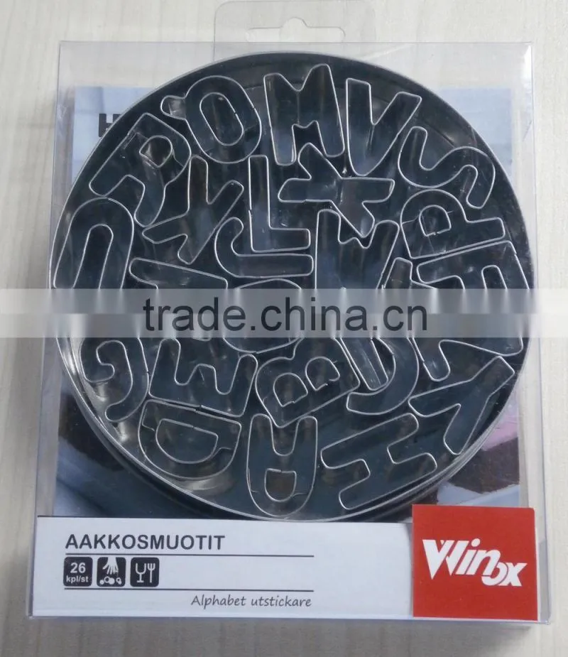 SMALL 26 ENGLISH LETTERS/9 DIGITS S/S COOKIE CUTTER MOULD SET