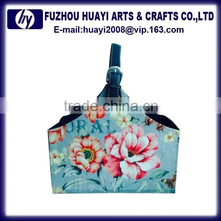 High quality PU Leather Gift wicker basket Storage hanging Basket