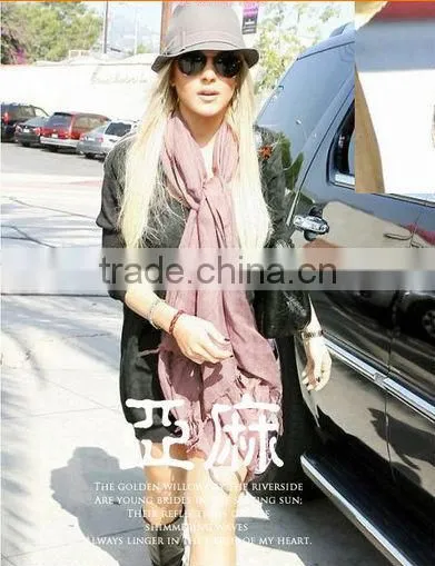 Designer Fascinating Solid Navy Blue Color Cotton Linen Fashionable Wholesale Scarf