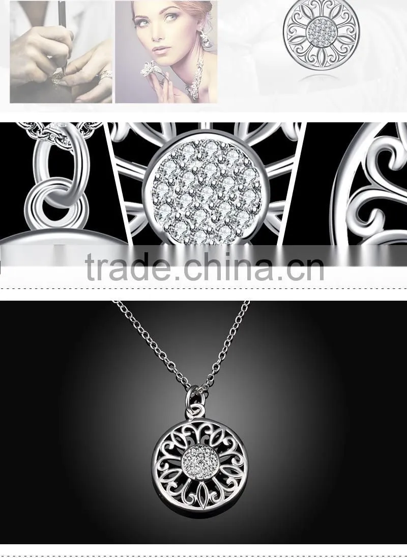 Newest pure silver plated necklace designs jewelry