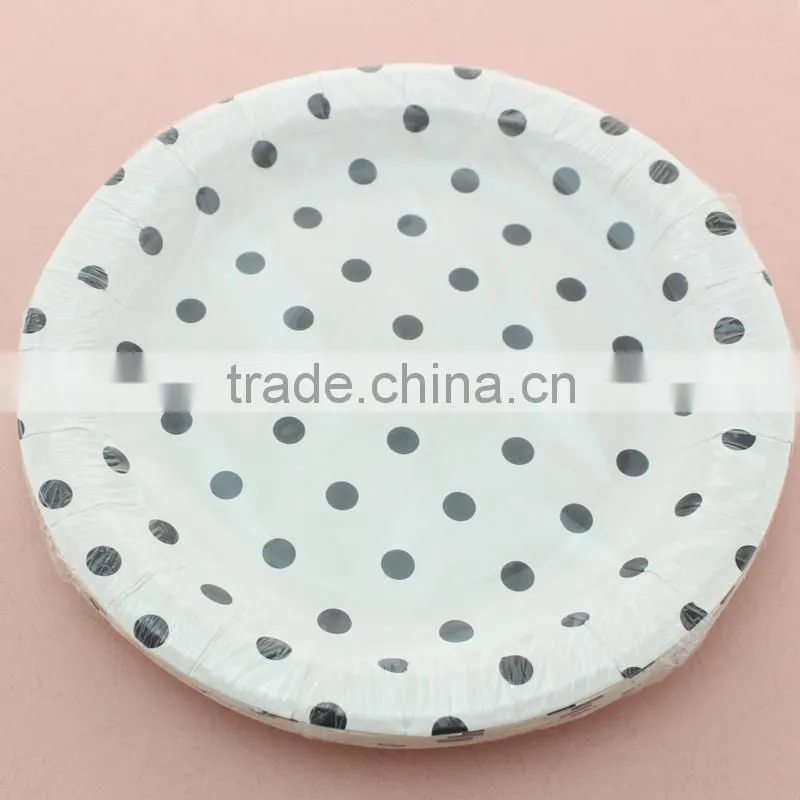 Solid Color High Quality 9'' Round Paper Plates for Quinceanera Favors