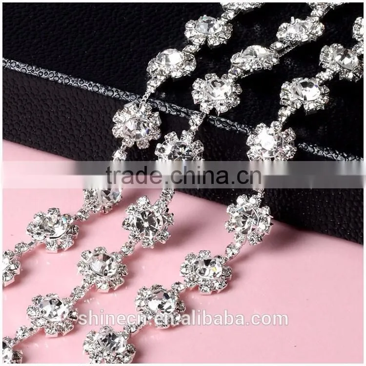 Korea style High quality diy strass cup chain YIWU Wholesale AAA Hot fix shining loose Rhinestone chain