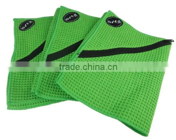 Cheap Fashion Zipper pocket microfiber sports towel