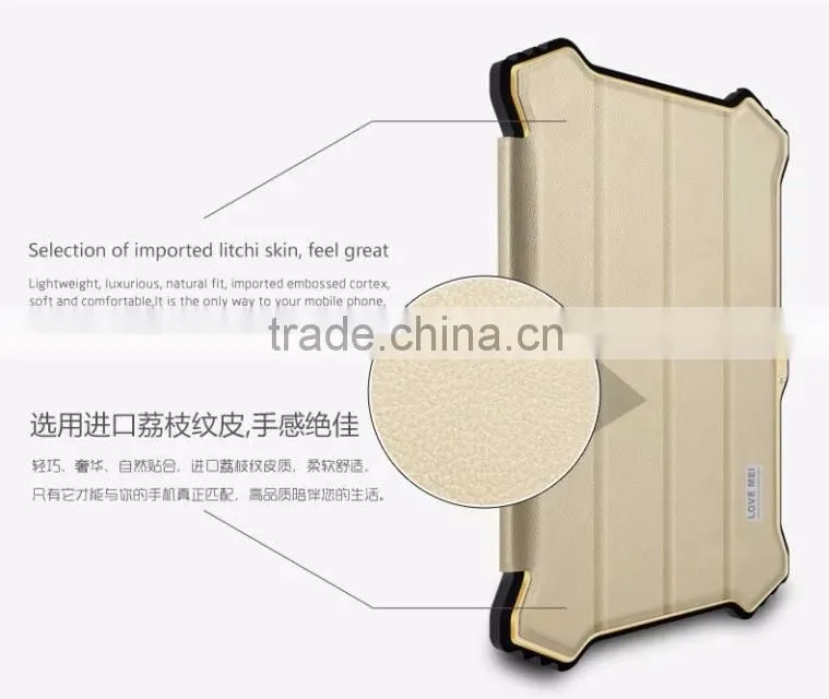 Original LOVE MEI MK2 Series Aluminum Flip Leather Kids Protective Back Cover Case For iPad Mini 1/2/3 TB-0153