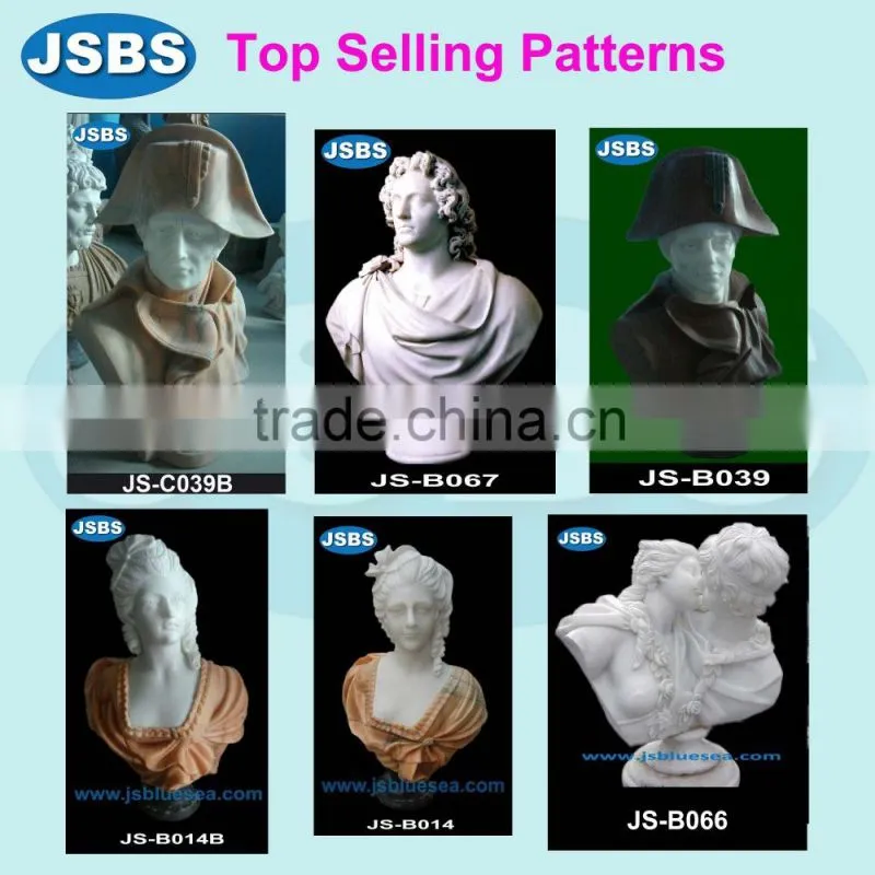 hand carved natural marble bust statue ornament