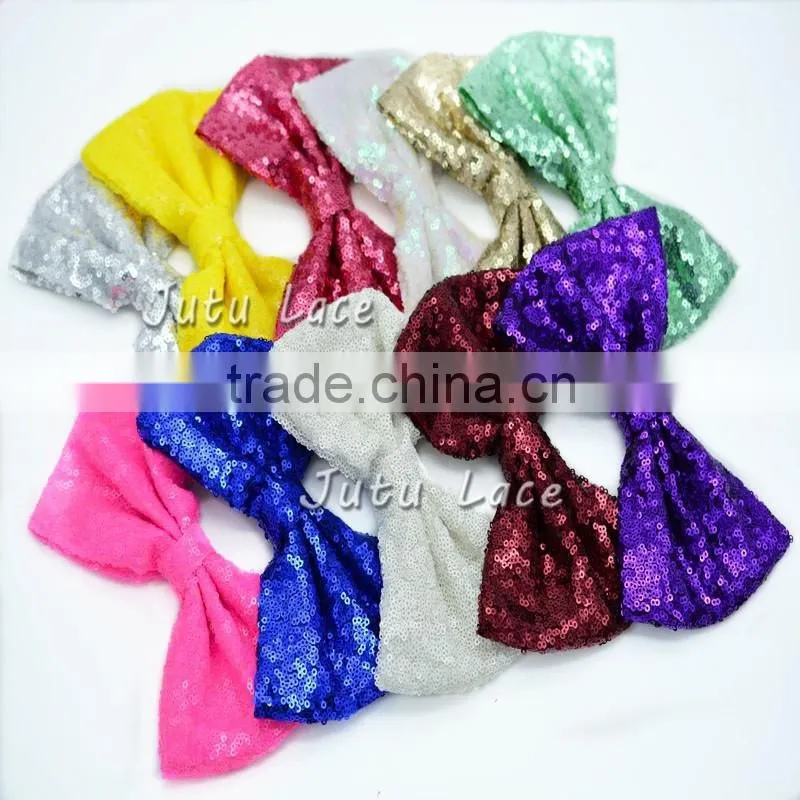 25colors of high quality decoration tutus bowknots -7inch big sequin fabric hair bows