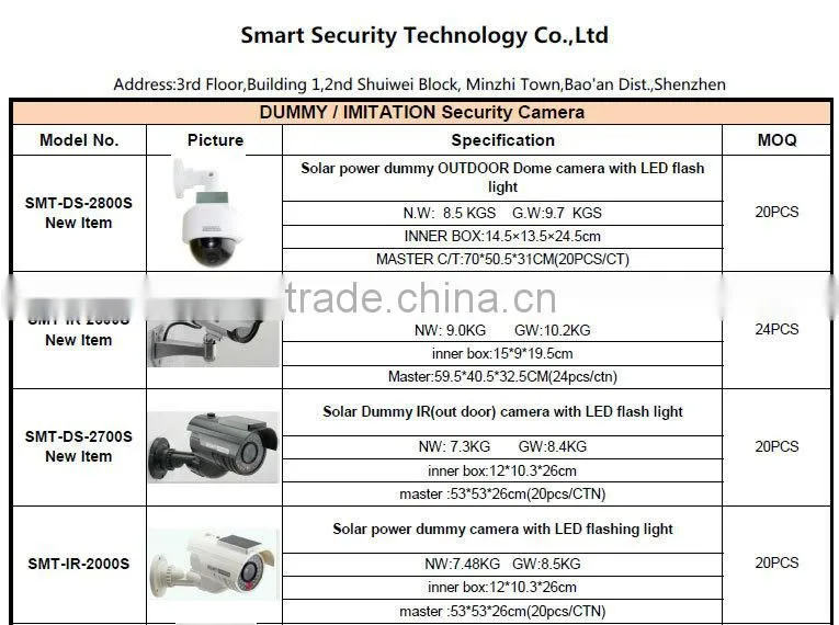 Imitation camera/Fake camera with LED flash light Dome Dummy camera (SMT-CA-05)