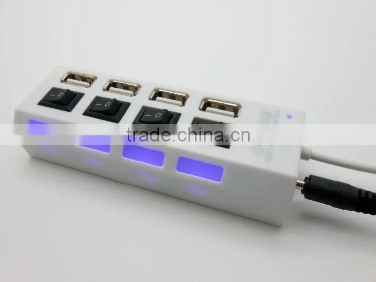 Computer 2.0 Hi-speed 4 Port Usb Hub Support 500GB HDD