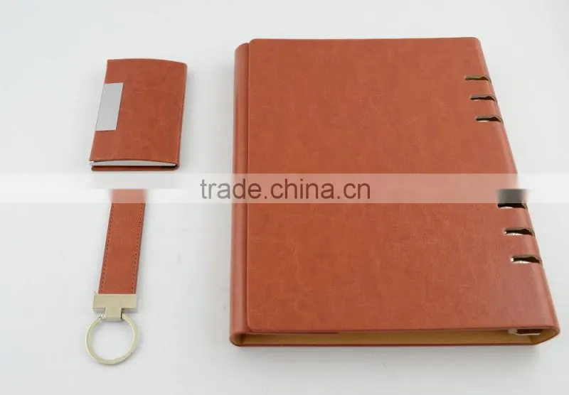 2016 New Products Corporate Gifts High Quality New Business Gift Includes Notebook, Key Chain and Business Name Card Holder